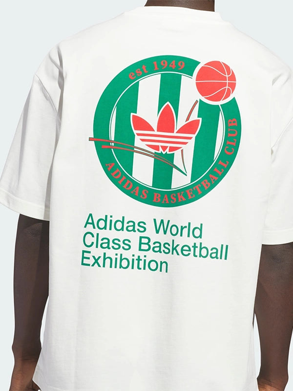 Adidas Basketball Crest T-Shirt Shirt unisex detail view 3 | Dash Racegear — White Adidas Basketball Crest T-Shirt for 2026, unisex style with soft fabric and bold team-inspired design.