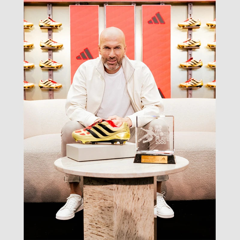 Zinedine Zidane Adidas White Jacket Jacket unisex front product view | Dash Racegear — Adidas White Soccer Jacket with Zidane Design