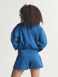 Adidas Babymonster Jacket Jacket unisex detail view 4 | Dash Racegear — Adidas Babymonster blue jacket featuring sporty stripes and zip closure, great for everyday street style.
