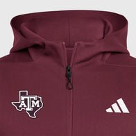 Adidas Texas A&M Aggies Player Travel ZNE Hoodie Hoodie unisex detail view 3 | Dash Racegear — Support the Aggies in Style – Adidas Texas A&M ZNE Hoodie