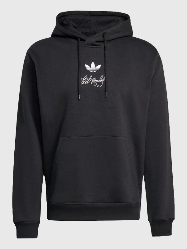 Adidas x Bob Marley Hoodie Hoodie unisex detail view 3 | Dash Racegear — Adidas x Bob Marley Football is Freedom Black Hoodie for men and women, soft cotton blend with bold reggae‑inspired soccer graphic.