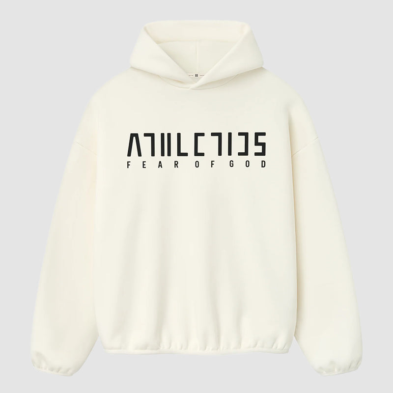 Adidas x Fear of God Essentials Athletics Cream Hoodie Hoodie unisex front product view | Dash Racegear — 2025 New Adidas x Fear of God Essentials Athletics Fleece Hoodie - Cream