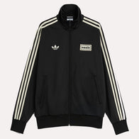 Adidas x Oasis Black Track Jacket Jacket unisex front product view | Dash Racegear — Adidas Oasis Streetwear – Black Track Jacket Drop