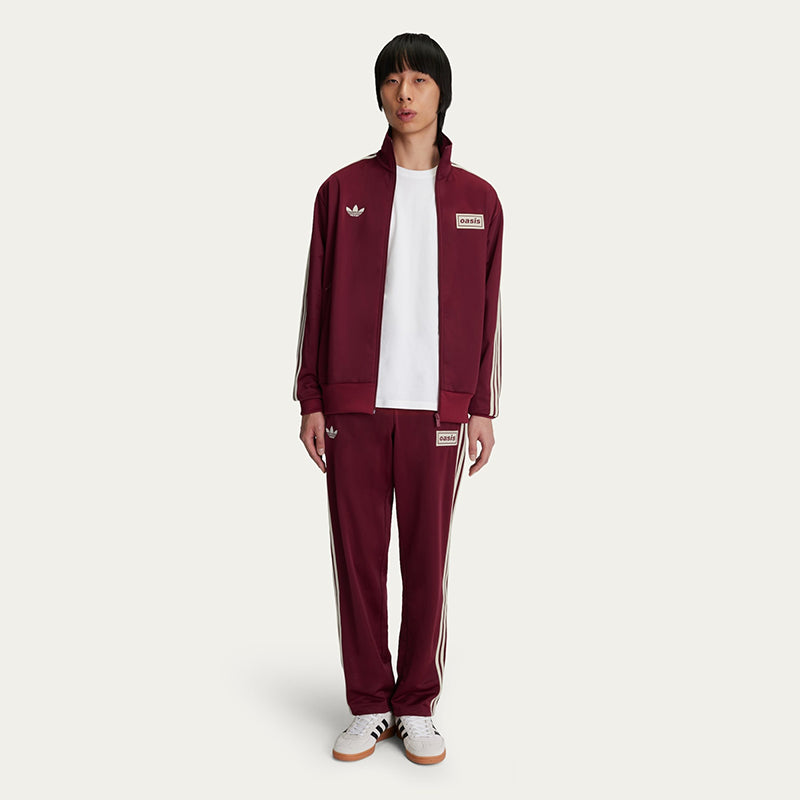 Adidas x Oasis Maroon Tracksuit Tracksuit unisex detail view 3 | Dash Racegear — Adidas Tracksuit in Maroon – Oasis Collaboration Look
