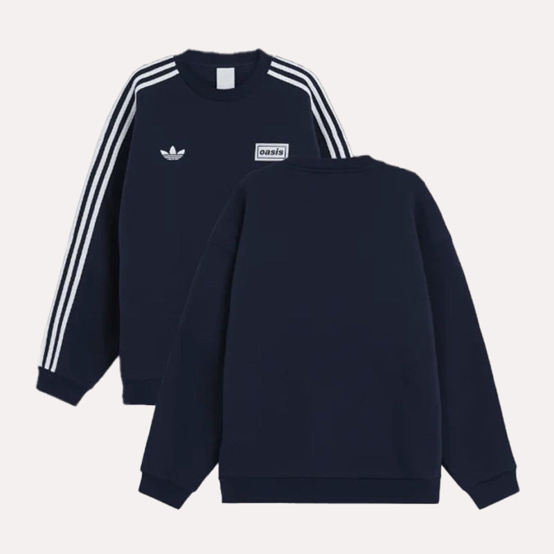 Adidas x Oasis Sweatshirt Sweatshirt unisex front product view | Dash Racegear — Adidas Bandwear – Oasis-Inspired Sweatshirt Fit