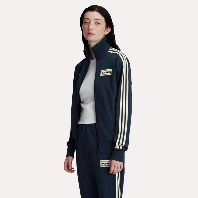 Adidas x Oasis Navy Blue Track Jacket Jacket unisex detail view 3 | Dash Racegear — Britpop Look – Navy Adidas x Oasis Track Layer