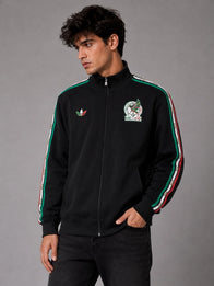 Adidas x Someone Somewhere Mexico Track Jacket Jacket unisex detail view 5 | Dash Racegear — Adidas Someone Somewhere Mexico jacket in black with brushed textile surface, full zipper, and team-inspired accents
