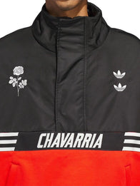 Adidas x Willy Chavarria Half-Zip Pullover Jacket Jacket unisex detail view 4 | Dash Racegear — Adidas x Willy Chavarria 2025 Unisex Black/Red Half-Zip Pullover Jacket combining sporty half-zip design and bold hues for street fashion.