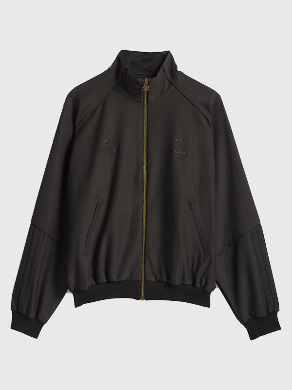 Adidas x Willy Chavarria Dress Twill Track Jacket Jacket unisex front product view | Dash Racegear — Adidas x Willy Chavarria Dress Twill Track Jacket 2025 in black with zip closure, great for unisex layering and everyday wear.