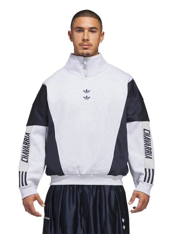 Adidas x Willy Chavarria Watsonville Mockneck Grey Sweatshirt Sweatshirt unisex detail view 3 | Dash Racegear — Adidas x Willy Chavarria Grey 2025 Watsonville Mockneck Sweatshirt crafted for comfort, with premium material and versatile urban styling for…