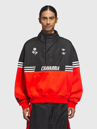 Adidas x Willy Chavarria Half-Zip Pullover Jacket Jacket unisex detail view 3 | Dash Racegear — Adidas x Willy Chavarria 2025 Unisex Black/Red Half-Zip Pullover Jacket featuring a relaxed fit and half-zip for versatile layering.