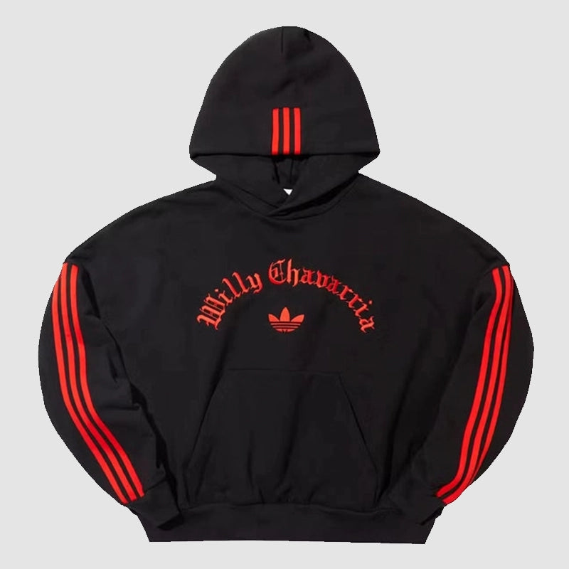 Adidas x Willy Chavarria Hoodie Hoodie unisex front product view | Dash Racegear — Adidas x Willy Chavarria Street Hoodie – Bold Aesthetic and Comfort
