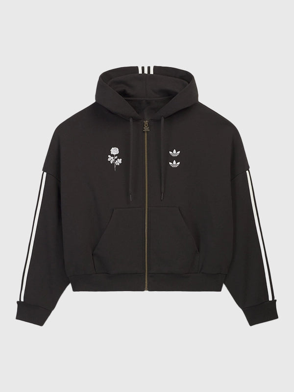 Adidas x Willy Chavarria LA Full Zip Hoodie Hoodie unisex front product view | Dash Racegear — Black Adidas x Willy Chavarria LA full‑zip hoodie with bold front graphics and relaxed unisex fit for casual streetwear.