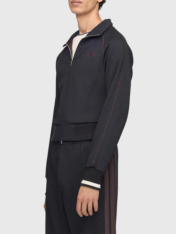 Adidas x Wales Bonner x Y-3 Black Track Jacket Jacket unisex detail view 3 | Dash Racegear — Stylish black track jacket blending three iconic design directions into a modern unisex piece with a sharp everyday appearance.