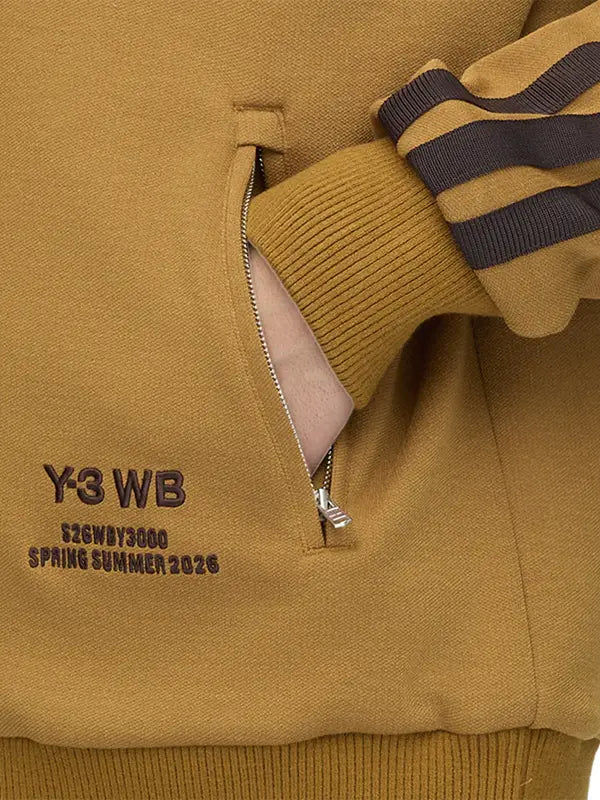 Adidas x Wales Bonner x Y-3 Track Jacket Jacket unisex detail view 4 | Dash Racegear — Unisex Adidas x Wales Bonner x Y-3 2026 jacket in brown offers a sleek, minimal sportswear look with a contemporary edge.