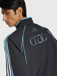 Adidas Audi Revolut F1 Inter Miami Track Jacket Jacket unisex detail view 4 | Dash Racegear — Audi Revolut F1 x Adidas Inter Miami jacket, 2026 track style with clean athletic streetwear aesthetic.