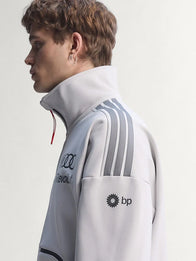 Adidas x Audi Revolut F1 Engineers &amp; Marketing Track Jacket Jacket unisex detail view 3 | Dash Racegear — White F1 team fleece jacket by Adidas x Audi Revolut with bold accents, ideal for casual wear off the track.