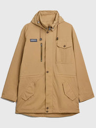 Adidas Longridge SPZL Parka Jacket Jacket unisex front product view | Dash Racegear — Adidas Spezial 2026 Longridge brown hooded parka jacket, heritage outdoor style for modern streetwear layering.