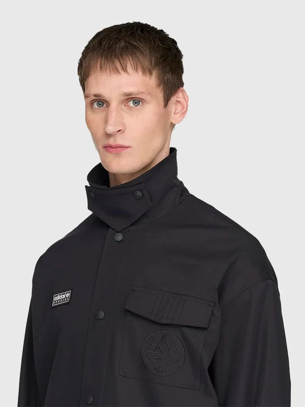 Adidas Wingrove II SPZL Jacket Jacket unisex detail view 4 | Dash Racegear — Adidas Spezial 2026 Wingrove II jacket in black, heritage hooded design for casual and outdoor wear.