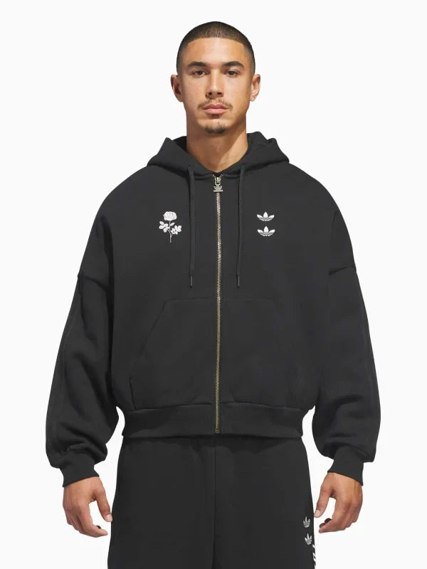 Adidas x Willy Chavarria Zip-Up Hoodie Hoodie unisex front product view | Dash Racegear — Men’s Adidas x Willy Chavarria zip-up sweatshirt hoodie, versatile, stylish, and ideal for casual outfits.