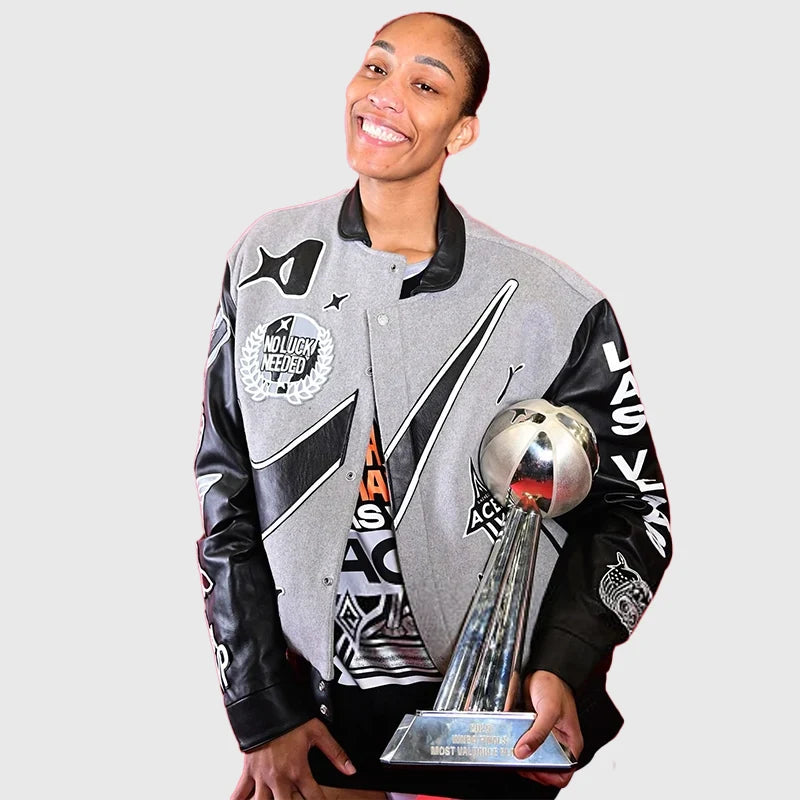 A’ja Wilson 2025 WNBA Finals Jacket Jacket unisex detail view 7 | Dash Racegear — A’ja Wilson Finals 2025 jacket showcasing MVP-inspired confidence