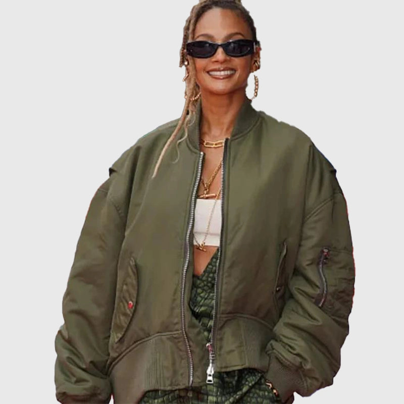 Alesha Dixon Britain’s Got Talent 2025 Bomber Jacket Bomber Jacket unisex detail view 4 | Dash Racegear — Glam Alesha Dixon BGT 2025 bomber jacket fashion moment