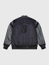 Allen Iverson 76ers x Mitchell & Ness Varsity Jacket Varsity Jacket unisex detail view 2 | Dash Racegear — Black Walk The Tunnel varsity jacket by Mitchell & Ness x 76ers, inspired by Allen Iverson.