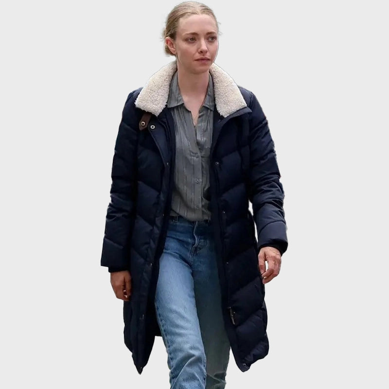 Long Bright River 2025 Amanda Seyfried Puffer Coat Jacket unisex detail view 3 | Dash Racegear — Get Amanda Seyfried’s Puffer Coat from Long Bright River 2025