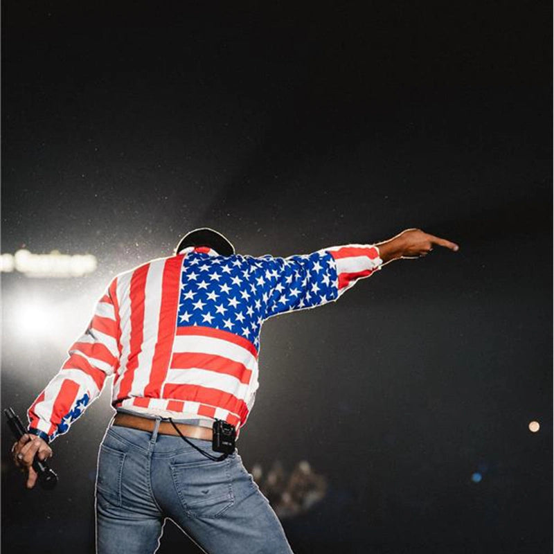 Luke Bryan Bangor Show American Flag Jacket Jacket unisex detail view 2 | Dash Racegear — Bangor Show Luke Bryan Patriotic American Flag Jacket