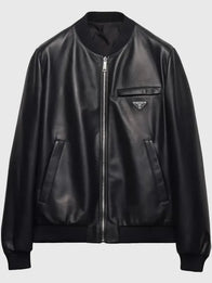 American Idol 2026 Lionel Richie Leather Bomber Jacket Bomber Jacket unisex detail view 2 | Dash Racegear — Lionel Richie American Idol 2026 black leather bomber jacket with ribbed cuffs and timeless silhouette.