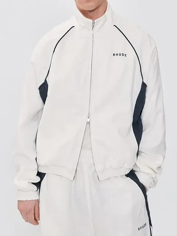 American Idol S23 Lionel Richie Track Jacket Jacket unisex detail view 2 | Dash Racegear — White track jacket by Lionel Richie for American Idol S23, ideal for stylish layering.