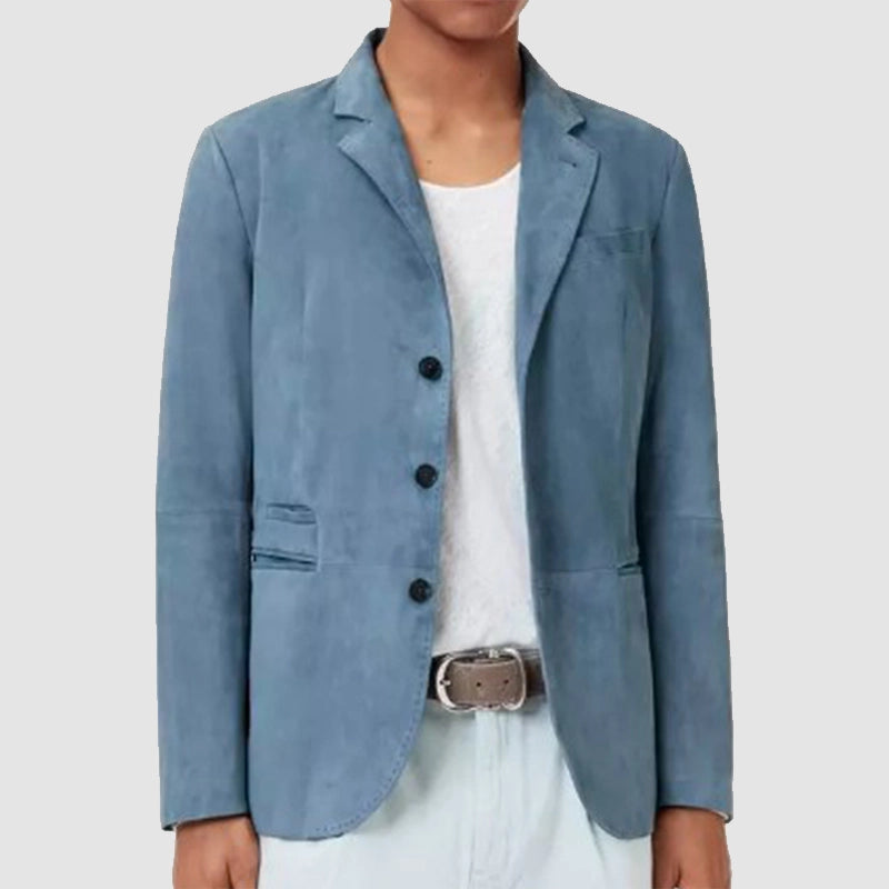 American Idol S23 Luke Bryan Blue Blazer Blazer unisex detail view 2 | Dash Racegear — This blue blazer from the American Idol S23 Luke Bryan collection blends style and personality effortlessly.