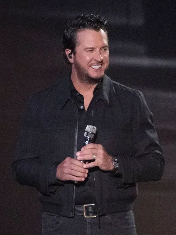 Luke Bryan American Idol S24 Songs of Faith Jacket Jacket unisex detail view 3 | Dash Racegear — American Idol S24 Luke Bryan black wool jacket, perfect for concerts or casual layering.