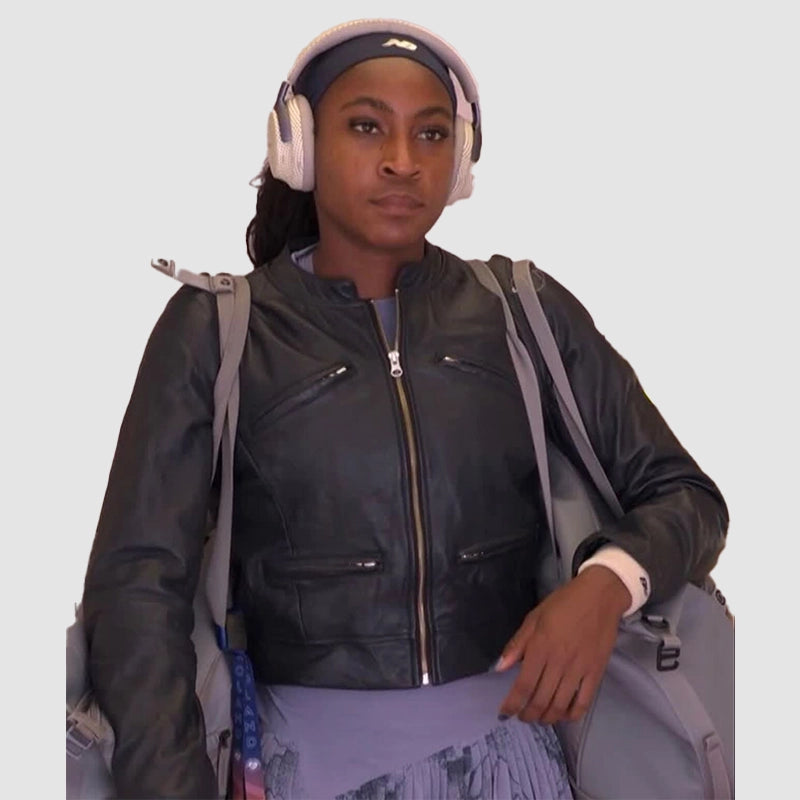 Coco Gauff Leather Jacket Leather Jacket unisex detail view 6 | Dash Racegear — Coco Gauff’s minimalist leather jacket perfect for everyday looks