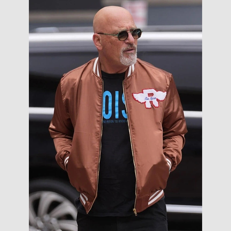 Howie Mandel America’s Got Talent Brown Jacket Jacket unisex front product view | Dash Racegear — America’s Got Talent Howie Mandel wearing brown jacket