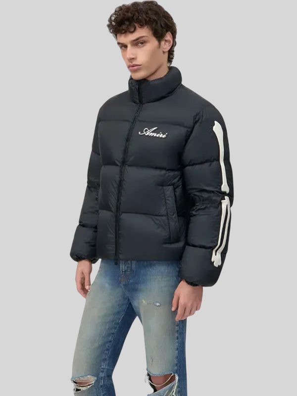 Amiri Black Puffer Jacket Puffer Jacket unisex detail view 3 | Dash Racegear — Amiri down-filled puffer jacket blending comfort and designer flair
