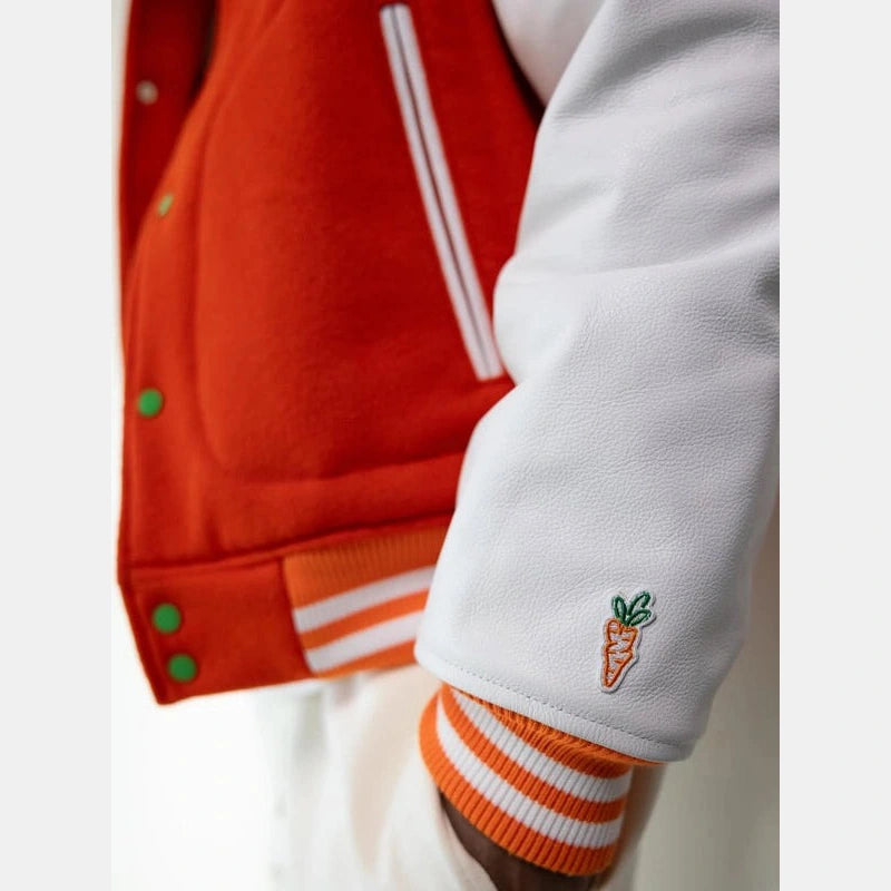 Carrots x Walmart Varsity Jacket Varsity Jacket unisex detail view 5 | Dash Racegear — Carrots x Walmart Collaboration – Varsity Jacket with an Iconic Look