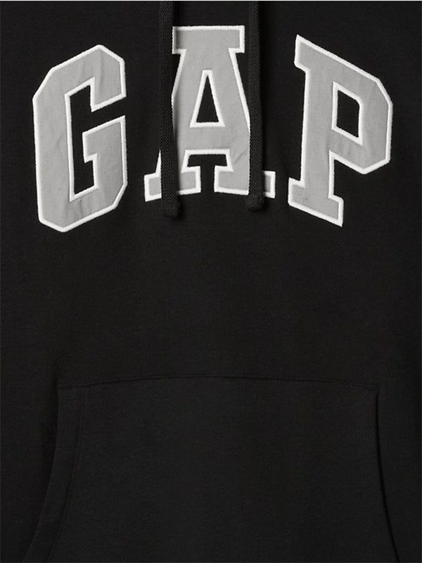 Black Gap Hoodie Hoodie unisex detail view 4 | Dash Racegear — Cozy black GAP Arch Logo Hoodie, unisex fit with soft fleece and timeless branding.