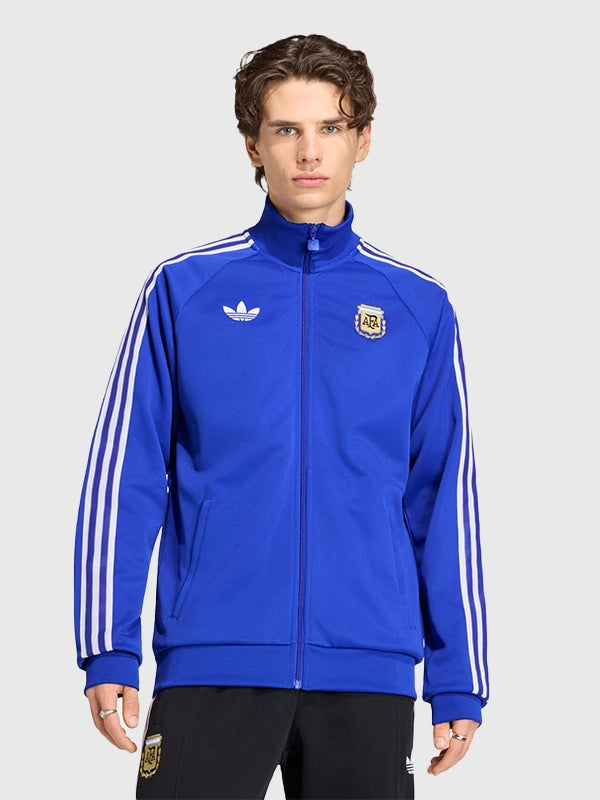 Argentina Adidas Sports Jacket Jacket unisex detail view 2 | Dash Racegear — Blue Argentina Adidas Sports Track Jacket, lightweight, cozy, and ideal for fans or active lifestyles.