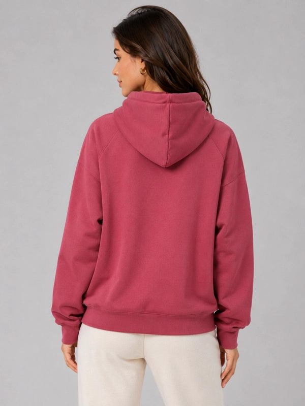 BTS Arirang What is Your Love Song Hoodie Hoodie unisex detail view 5 | Dash Racegear — BTS Arirang maroon pullover hoodie with expressive front wording, soft fleece lining, and unisex measurements
