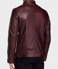 Oliver Maroon Aviator Cafe Racer Jacket Jacket unisex detail view 2 | Dash Racegear — Arrow Oliver Maroon Cafe Racer Leather Jacket