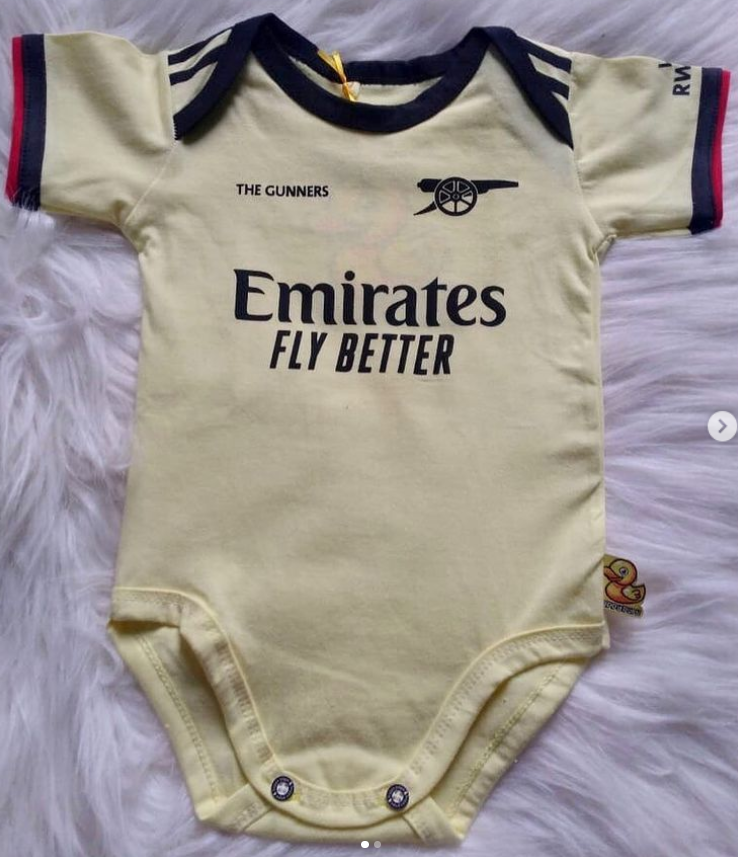 baby onesie Arsenal 1st Away Jersey - baby romper image 1