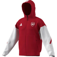 Arsenal adidas 2025/26 Anthem Jacket Jacket unisex detail view 2 | Dash Racegear — Stylish red Arsenal adidas anthem jacket with zip closure and stand collar