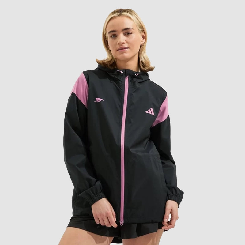 Arsenal Adidas Womens Golf Rain Jacket Jacket unisex detail view 2 | Dash Racegear — Women’s Adidas Arsenal Golf Jacket – Sleek Rainwear Look