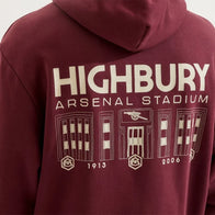 Arsenal Classics Burgundy East Stand Hoodie Hoodie unisex detail view 3 | Dash Racegear — East Stand edition hoodie in burgundy by Arsenal Classics