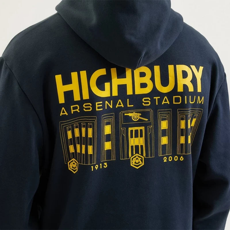 Arsenal Classics Navy East Stand Hoodie Hoodie unisex detail view 3 | Dash Racegear — East Stand edition navy hoodie by Arsenal Classics
