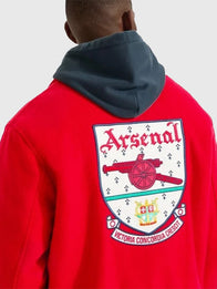Arsenal Essentials Varsity Jacket Varsity Jacket unisex detail view 3 | Dash Racegear — Arsenal Essentials Wool Varsity Jacket in vibrant red, preppy and stylish for stadiums or daily outfits.