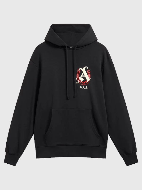 Arsenal N7 Highbury Horse Hoodie Hoodie unisex front product view | Dash Racegear — Arsenal N7 Highbury Horse black hoodie, unisex pullover design combining comfort with fan-ready style.