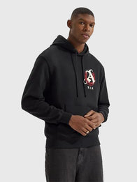 Arsenal N7 Highbury Horse Hoodie Hoodie unisex detail view 2 | Dash Racegear — Black Arsenal N7 hoodie, pullover style featuring Highbury Horse emblem, ideal for fans and casual layering.
