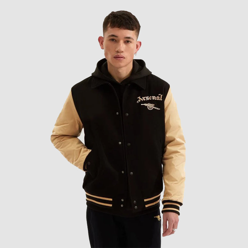 Arsenal North London Varsity Jacket Varsity Jacket unisex detail view 2 | Dash Racegear — Arsenal Wool Varsity North London Jacket for Men and Women